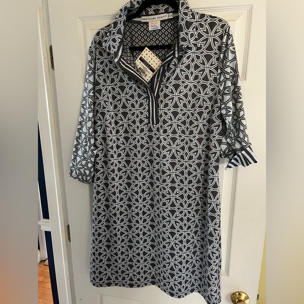 Gretchen scott 3/4 sleeve dress NWT   Three shades of gray   Knee length